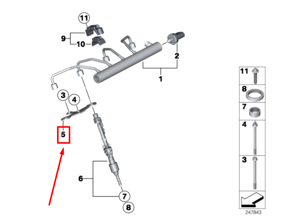 new bmw x6 e71 injector bracket 13647595405 7595405 original