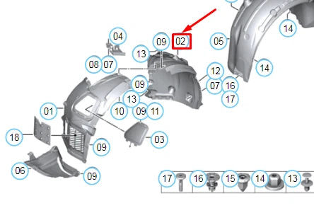 NEW BMW M6 F13 FRONT LEFT WHEEL ARCH COVER REAR PART 51718050545 ORIGINAL