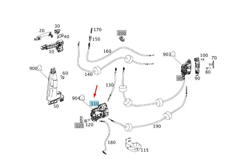 NEW MERCEDES-BENZ VITO W447 REAR SLIDING DOOR LOCK A4477302702 ORIGINAL