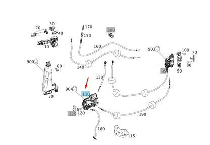 NEW MERCEDES-BENZ VITO W447 REAR SLIDING DOOR LOCK A4477302702 ORIGINAL