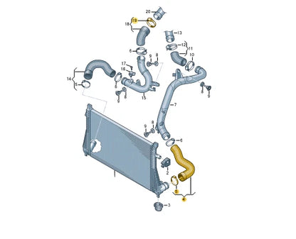 NEW VOLKSWAGEN TIGUAN AD TURBOCHARGER HOSE 5QF145832