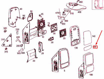 NEW MB SPRINTER 906 FRONT RIGHT DOOR MIRROR BOTTOM GLASS A0028112033 ORIGINAL