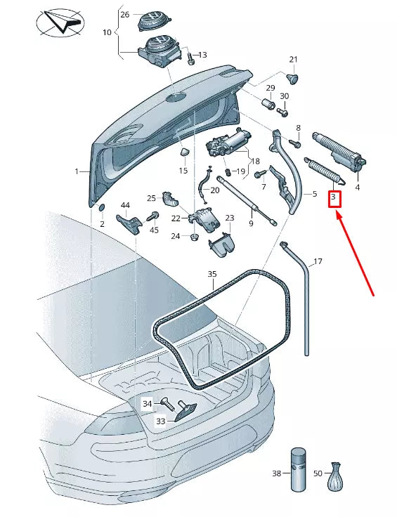 NEW VW PASSAT B8 3G REAR LID TENSION SPRING 3G5827665A