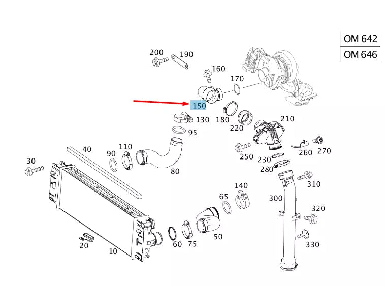 NEW MB SPRINTER 906 CHARGE AIR COOLING AIR MANIFOLD A6420906137 ORIGINAL