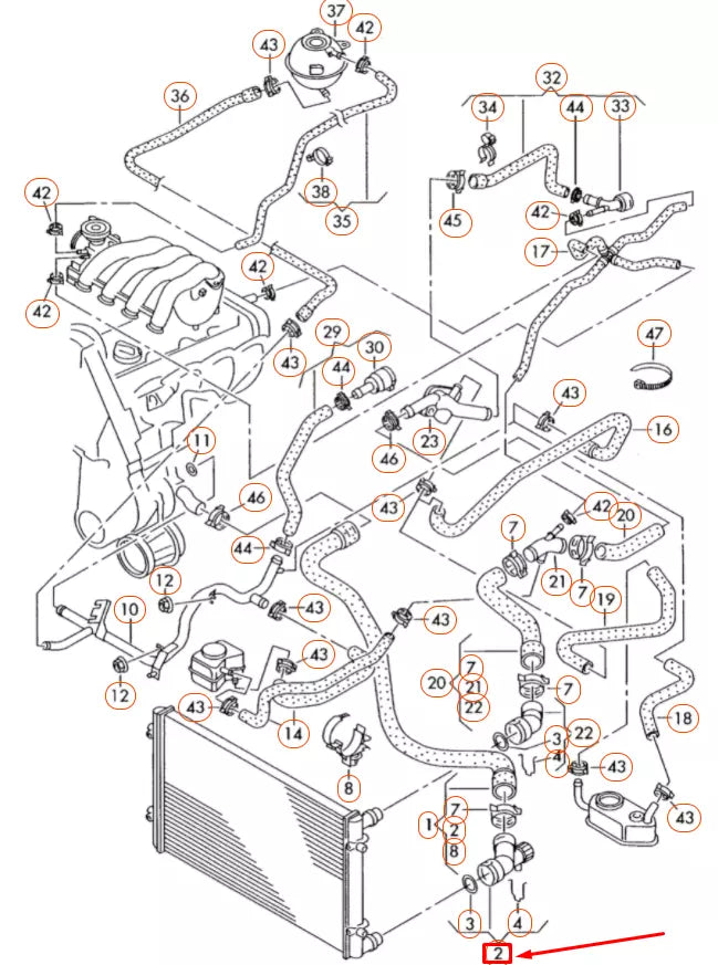 NEW VOLKSWAGEN GOLF MK5 COOLING SYSTEM FLANGE 6Q0122291F ORIGINAL
