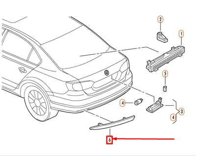 NEW VOLKSWAGEN JETTA MK6 REAR LEFT REFLECTOR 5C6945105A