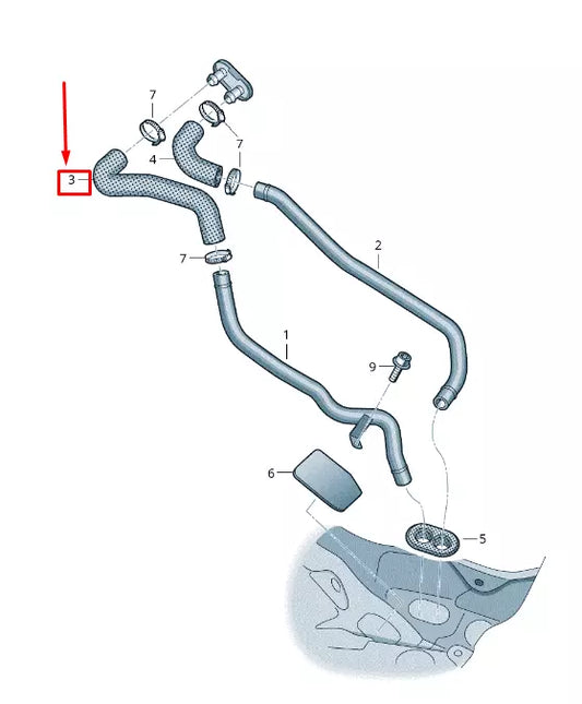 NEW VW TOUAREG 7P MK2 HEATER COOLANT HOSE RHD 7P0819196