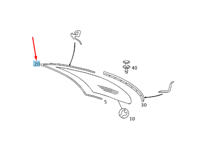 new mercedes-benz c w203 rear back window frame a2036700002 original