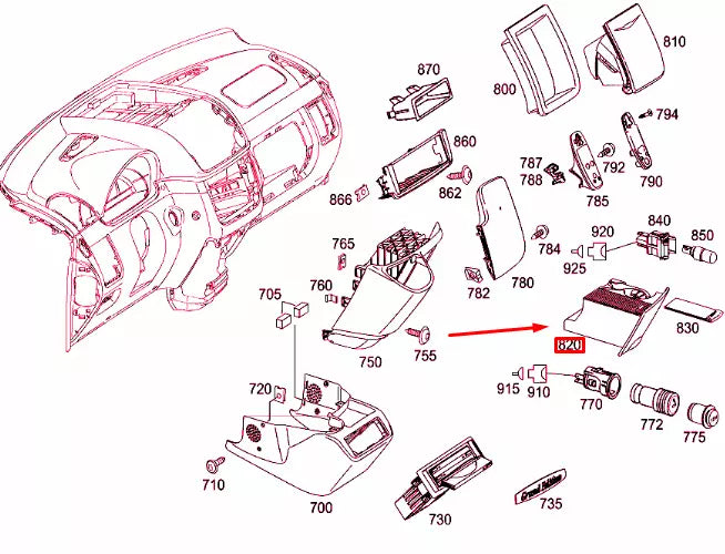 NEW MERCEDES-BENZ W639 INSTRUMENT PANEL ASHTRAY RHD A6396800358 9B51 ORIGINAL