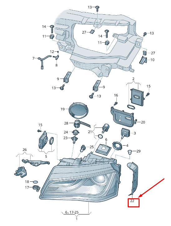 NEW AUDI A8 4H FRONT LEFT HEADLIGHT SEALING FRAME 4H0941191