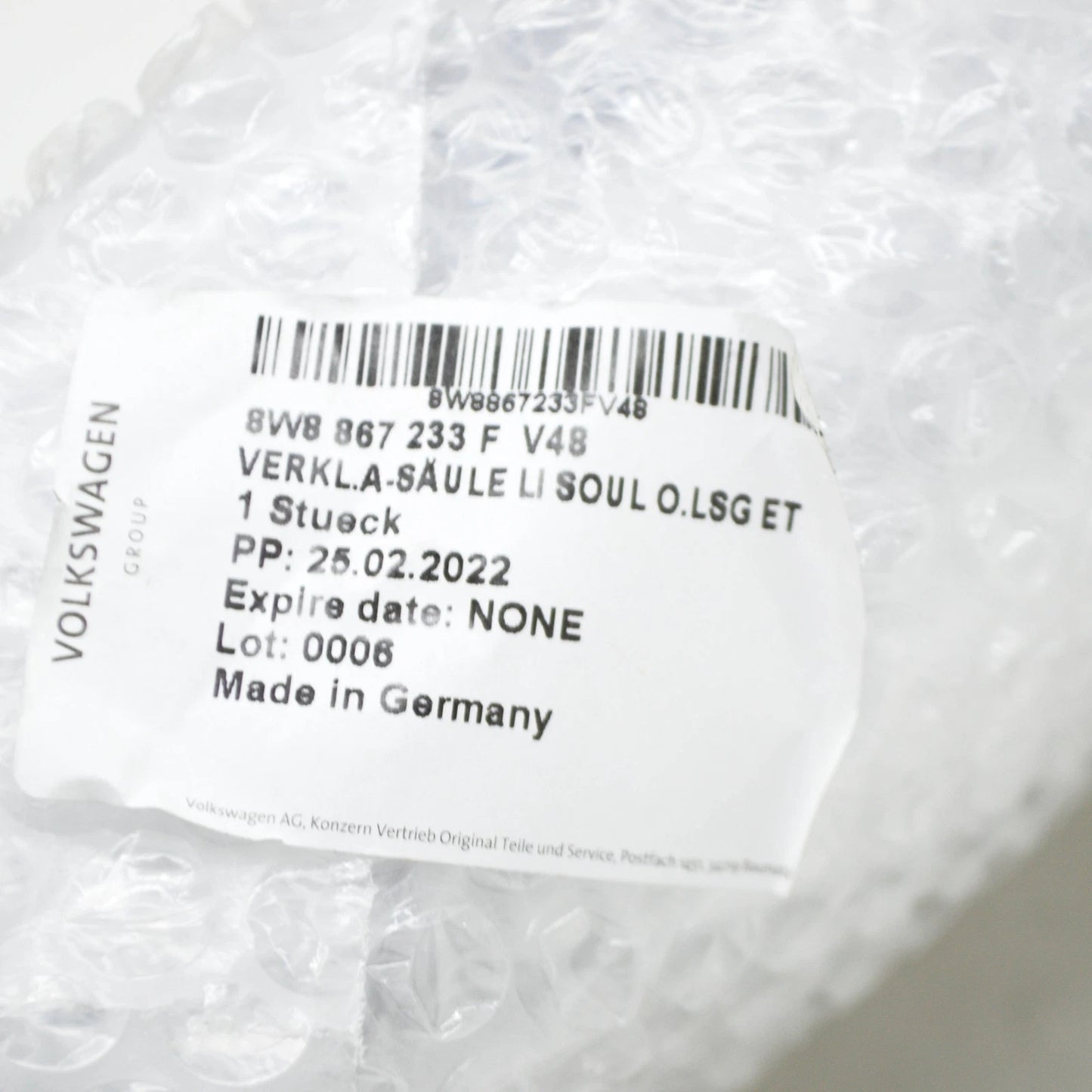 NEW AUDI A5 S5 8W6 FRONT LEFT A-PILLAR INTERIOR TRIM 8W8867233FV48