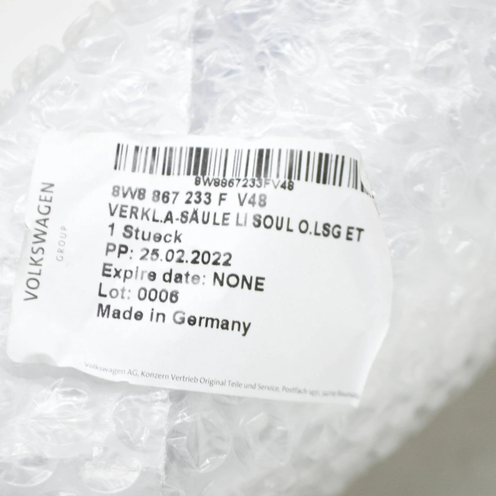 NEW AUDI A5 S5 8W6 FRONT LEFT A-PILLAR INTERIOR TRIM 8W8867233FV48