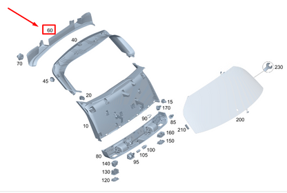 new mercedes-benz eqc center d-pillar cover a2936910000 original