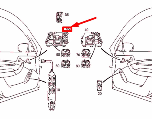 NEW MB S W220 FRONT LEFT SEAT ADJUSTER SWITCH LHD A22082115797C45 ORIGINAL