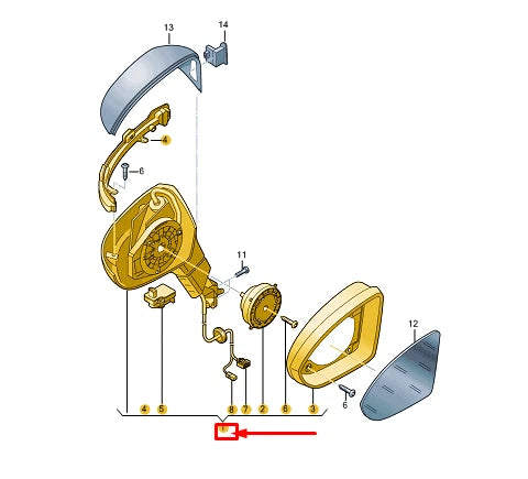 NEW VW GOLF CD MK8 FRONT RIGHT SIDE WING MIRROR RHD 5H2857508T9B9 ORIGINAL