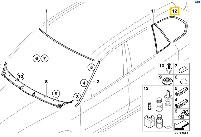 new bmw x5 e70 rear left side window finisher 51377207845 original