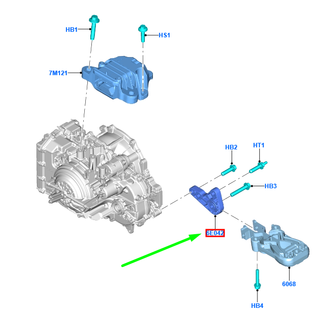 new ford kuga mk3 transmission mounting bracket lx61-6p093-ab 2377444 original
