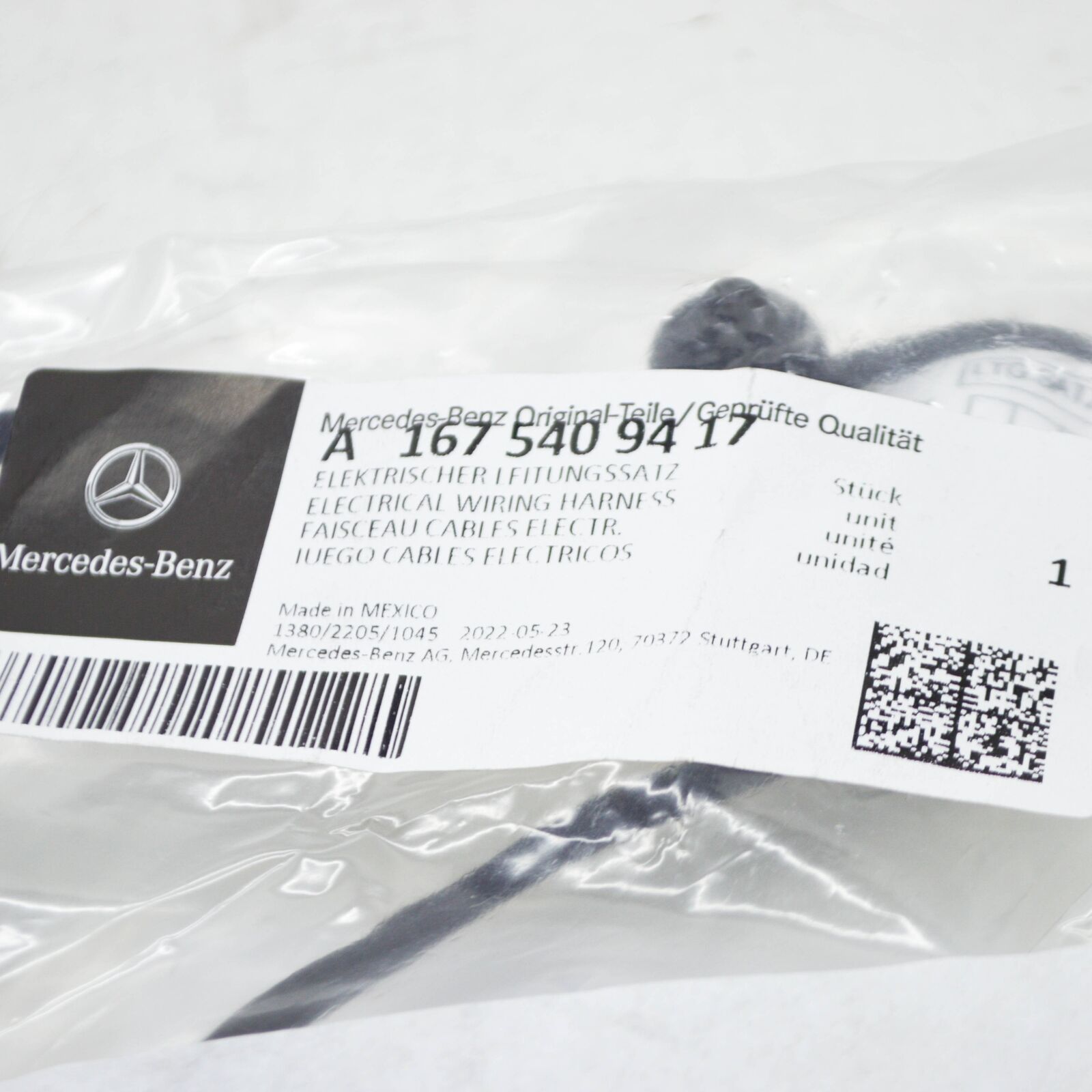 NEW MB GLE W167 A/C PRESSURE SENSOR ELECTRICAL WIRING A1675409417 ORIGINAL