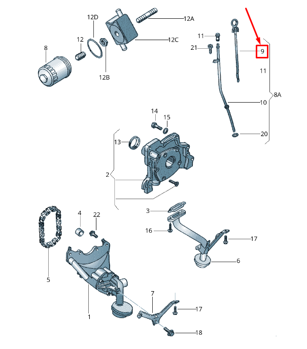 new vw fox 5z engine oil dip stick 030115611aa original