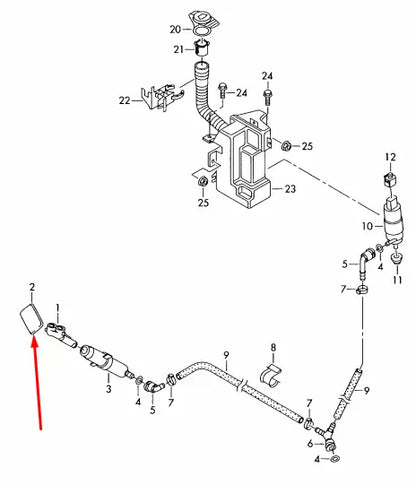 NEW VOLKSWAGEN TIGUAN 5N LEFT HEADLIGHT WASHER CAP 5N0955109BGRU ORIGINAL