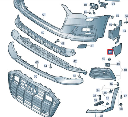 NEW AUDI A6 C8 FRONT RIGHT AIR GUIDE 4K0121764H