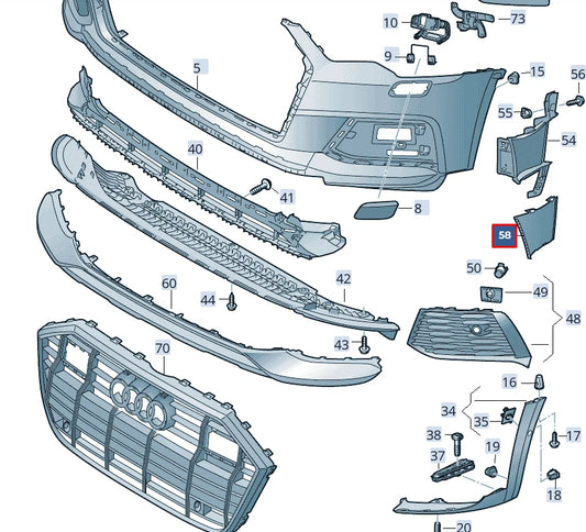 NEW AUDI A6 C8 FRONT RIGHT AIR GUIDE 4K0121764H