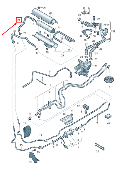 new audi a6 c6 fuel feed hose 4f0201215ak original