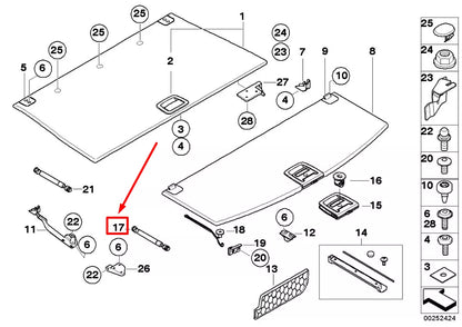 NEW BMW 5 TOURING E61 REAR FLOR CARPET GAS SPRING 9139349 51479139349 ORIGINAL
