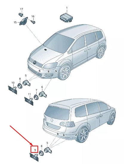 NEW VW SHARAN 7N REAR RIGHT PARKING SENSOR BRACKET 7N0919492BGRU