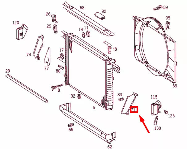 NEW MERCEDES-BENZ SL R129 RADIATOR LEFT COVER A1295051288 ORIGINAL
