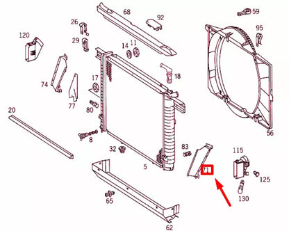 NEW MERCEDES-BENZ SL R129 RADIATOR LEFT COVER A1295051288 ORIGINAL