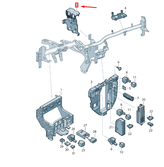 NEW VW TRANSPORTER VI T6 CONTROL UNIT RETAINER LHD 7E1937535H ORIGINAL