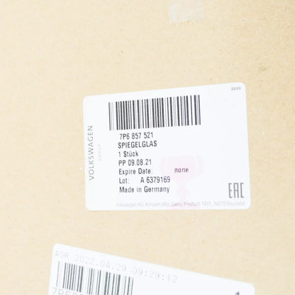 NEW VOLKSWAGEN TOUAREG 7P MIRROR GLASS LEFT 7P6857521