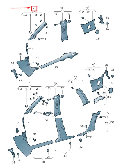 NEW AUDI RS3 LEFT UPPER A-PILLAR TRIM 8V0867233SP8