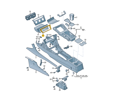 NEW VW GOLF 5G CENTER CONSOLE STOWAGE COMPARTMENT LID RHD 5G2857337CTAI ORIGINAL