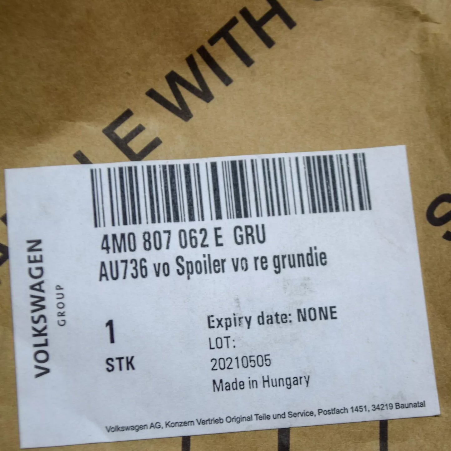 NEW AUDI Q7 4M FRONT BUMPER RIGHT SPOILER 4M0807062EGRU