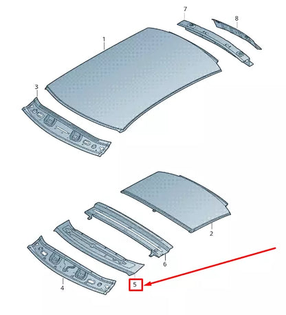 NEW AUDI RS3 FRONT INNER ROOF FRAME 8V0817159