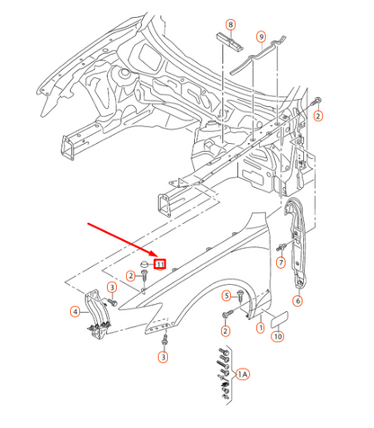 new audi a6 c7 front fender bolt screw cover cap 4g0821986 original