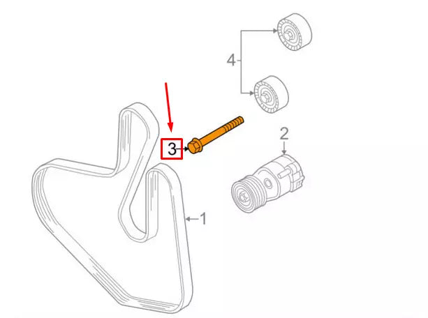 NEW VOLKSWAGEN GOLF MK5 BELT TENSIONER MOUNT BOLT N91032901 ORIGINAL