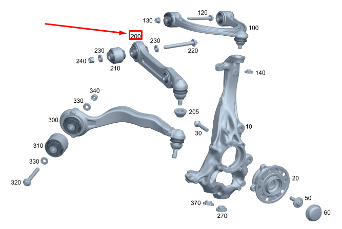 new mercedes-benz w206 c43 amg front left lower control arm a2063309903 original