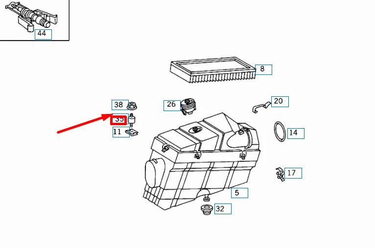 NEW MB E W210 AIR CLEANER ASSEMBLY INSULATOR BUFFER A1029880111 ORIGINAL