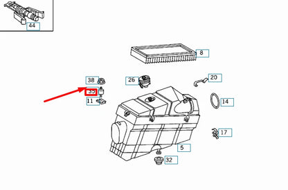 NEW MB E W210 AIR CLEANER ASSEMBLY INSULATOR BUFFER A1029880111 ORIGINAL
