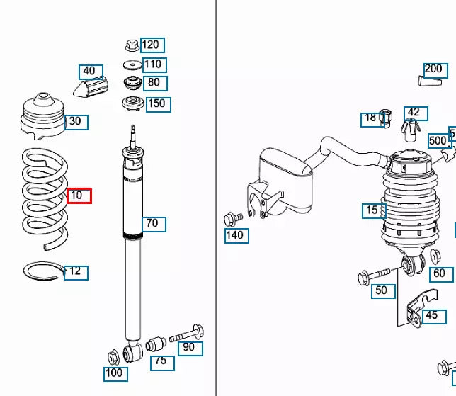 NEW MERCEDES BENZ E W211 REAR COIL SPRING A2113240604 ORIGINAL