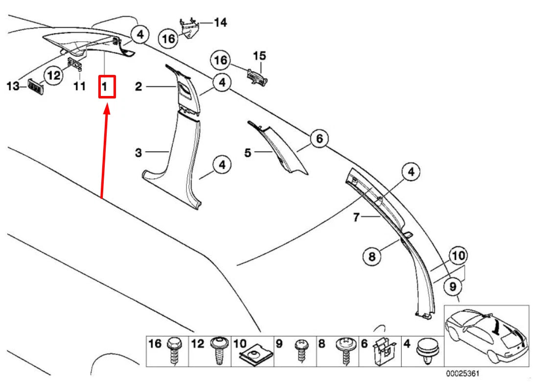 NEW BMW 5 E39 LEFT WINDSCREEN PANEL COVER 51437006839 7006839 ORIGINAL
