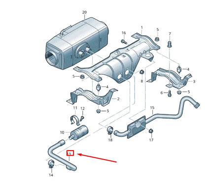 NEW VW TRANSPORTER VI T6 AUXILIARY HEATER ABSORBER PIPE 7E0815857