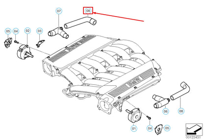 NEW BMW 7 E65 CRANKCASE VENT HOSE 11157514817 7514817 ORIGINAL