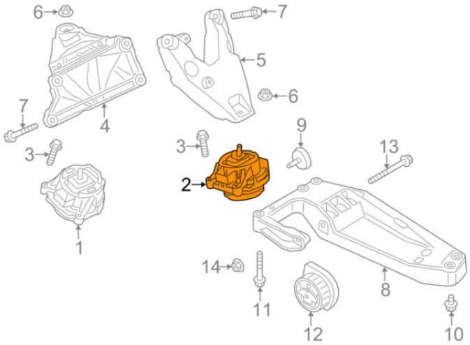 new bmw 3 f30 left engine mount 22116856183 6856183 original