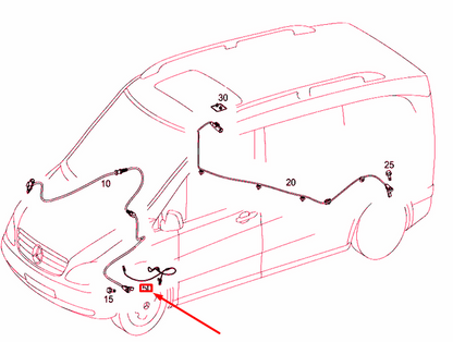 NEW MB VITO W447 FRONT BRAKE WEAR INDICATOR WIRING HARNESS A4475400537 ORIGINAL