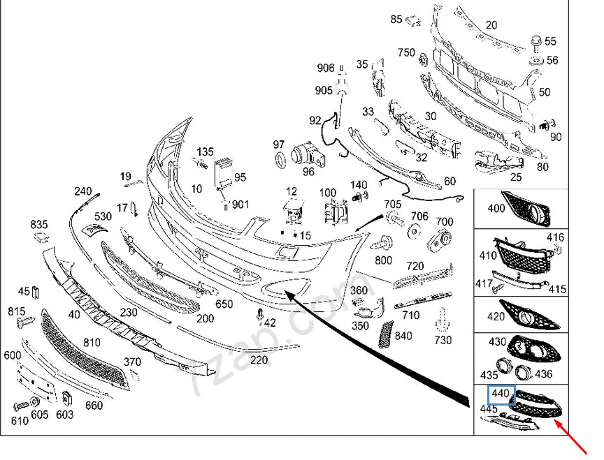 NEW MERCEDES-BENZ S-CLASS W221 FRONT BUMPER LEFT GRILLE A2218851553 2011