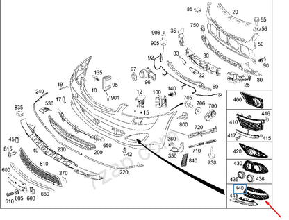 NEW MERCEDES-BENZ S-CLASS W221 FRONT BUMPER LEFT GRILLE A2218851553 2011